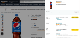 Bouteille Pepsi Cola 1,5L à 11,69€