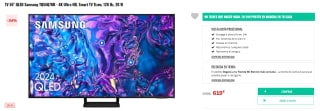 TV QLED 55" Samsung TQ55Q70DATXXC, UHD 4K por 619€ y 65" por 759€