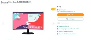 Samsung S24C360EAU - Full HD VA 75Hz Monitor - 24 Inch voor €69 bij Art&Craft