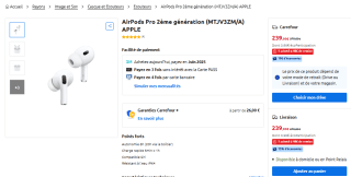 Apple AirPods Pro 2ème génération USB C à 239€