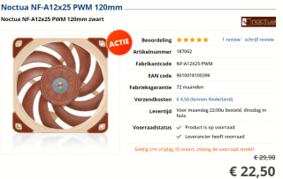 Box Ventilator Noctua NF A12x25 PWM voor €22,50 bij Informatique