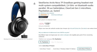 SteelSeries Arctis Nova 7P over-ear gaming headset voor €111,07 bij Amazon