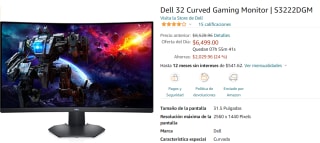 Monitor Curvo Dell 32" a $6,499 en Amazon
