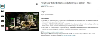 Metal Gear Solid Delta Deluxe Edition (Xbox) voor €76,58