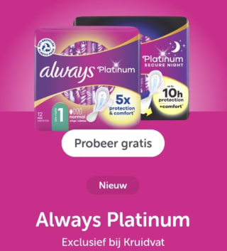 Probeer Always Platinum gratis via Tikkie