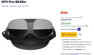 HTC VIVE XR Elite - VR headset voor €675 bij Bol