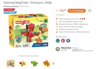 Geomag MagiCube - Dinosaurs, 24dlg. voor €10 bij Lobbes