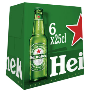 Cerveza rubia Heineken Lager holandesa 6 botellas 25 cl por 1.95€
