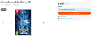 [BELGIË] Pokémon Brilliant Diamond NL (Nintendo Switch) voor €25 bij Krëfel