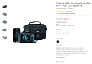 Kit Canon EOS Rebel R7 + 75-300 + 18-55 por $12,967 en Liverpool