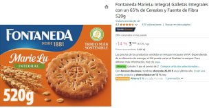 3 Cajas de FONTANEDA Marie Lu galletas integrales con fibra y cereales caja 520 g por 6.2€