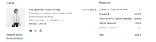 25% descuento en toda la tienda Nike pedidos superiores 50€ Ofertazas