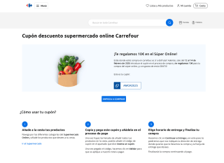 Código 10€ en Súper Online Carrefour 12 al 14 de febrero de 2025