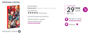 Videojuego Persona 5 Royal Nintendo por 29,99€