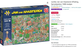 Jan van Haasteren Efteling Sprookjesbos puzzel - 1000 stukjes voor €11,99 met Amazon Prime