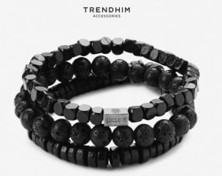 Gratis set van 3 zwarte armbanden bij bestelling vanaf €40 bij Trendhim