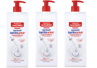 3 Botes de Lactovit - Leche Corporal Reparadora Lactourea con Protein Calcium de Absorción Inmediata, 48 Horas de Nutrición y Reparación, Apta para Pieles Secas y Extra Secas - 800 ml por 16.15€