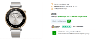 Huawei Watch GT 4 41mm Goud voor €198 bij Phonemarket