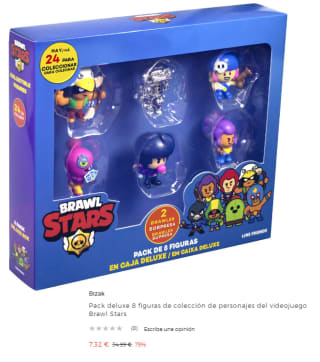Pack deluxe 8 figuras de colección de personajes del videojuego Brawl Stars por 7.32€