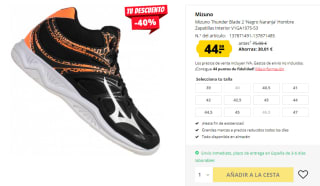 Zapatillas de Hombre Mizuno Thunder Blade 2 por 40.49€