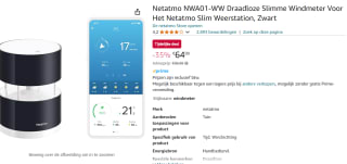Netatmo NWA01-WW Draadloze Slimme Windmeter voor €64,99 bij Amazon