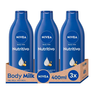 Pack 3 NIVEA Body Milk Loción Corporal Nutritivo 400ml por 11,51€
