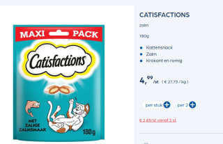 Catisfactions zalm 180g voor €2,65 bij Collect&Go