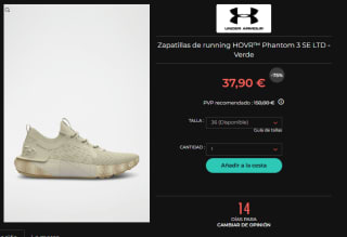 Zapatillas Under Armour HOVR Phantom 3 SE LTD por 37,90€