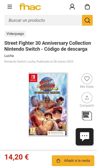 Street Fighter 30 Anniversary Collection Nintendo Switch 14,20€(socios)