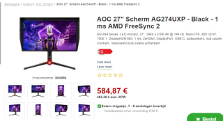 AOC Gaming AG274UXP - AGON4 Series voor €584,87 bij Proshop