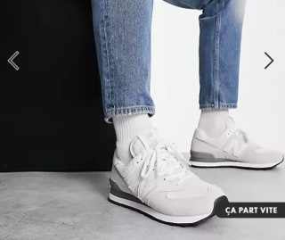 Baskets à détail gris - Blanc cassé à 58,50€