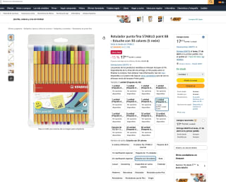 Estuche Rotulador Punta Fina STABILO point 88 30 Colores 5 Neón por 17,81€