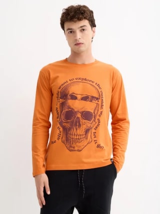Camiseta para Hombre con Estampado de Calavera Alien poir 6.99€
