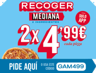 Descuentazos en Dominos Pizza entra y alucina 2 pizzas medianas por 4,99€ cada una