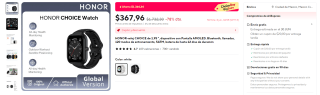 Honor Choice Watch 1.95" por $368 en AliExpress