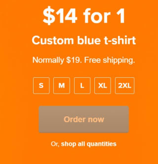Custom blauw shirt voor €13 en gratis verzending bij Stickermule