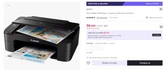 Impresora multifunción inalámbrica Canon PIXMA TS3350 por 36.44€ (Cuenta Nueva 24.44€)