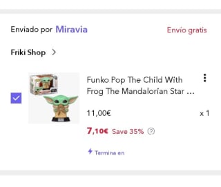 Funko POP! The Child Baby Yoda con rana 379 Star Wars The Mandalorian por 7,10€.alorian
