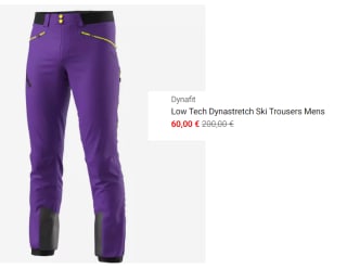 Pantalones de Hombre Dynafit Low Tech Dynastretch Ski por 60€