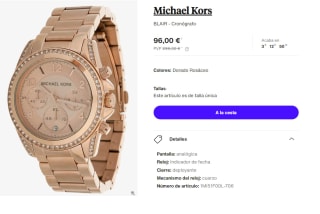 Reloj cronógrafo para Mujer Michael Kors Blair de acero inoxidable por 86,4€
