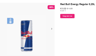 Red Bull Energy Regular 0,25L voor €0,02 bij Flink