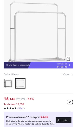 T-LoVendo Perchero Burro Doble Rail por 9,68€.