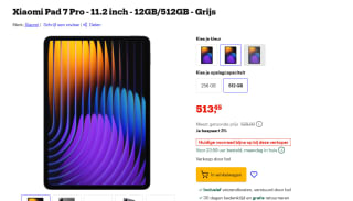 Xiaomi Pad 7 Pro,12GB, 512GB opslag Grijs voor €513,45 bij Bol