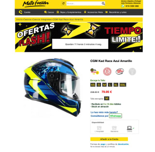 Casco moto CGM Kad Race en FIBRA ECE22.06 por solo 79,95€