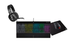 Pack 4 en 1 Corsair de clavier + casque STEREO + souris HARPOON RGB PRO + Tapis de souris à 67,49€