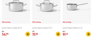 Milano en Napoli pannen met 35% korting bij de Hema