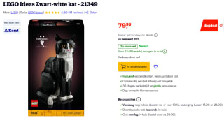 LEGO Ideas Zwart-witte kat voor€79,99 bij Bol