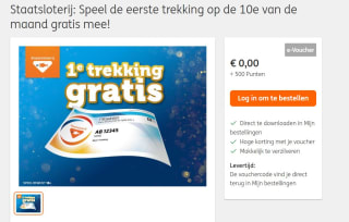 Gratis lot Staatsloterij voor 500 ING rentepunten