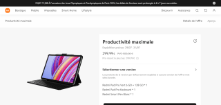 Tablette 12.1" Redmi Pad Pro - 128Go, 6Go de Ram + Clavier et Stylet à 299,99€