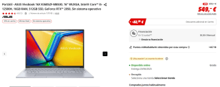 Portátil ASUS Vivobook 16X K3605ZF-MB530, 16" WUXGA, Intel Core i5-12500H, 16GB RAM, 512GB SSD, GeForce RTX 2050 por